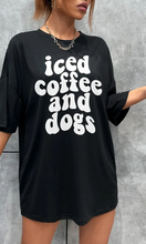 Load image into Gallery viewer, ICED COFFEE & DOGS | Black T-Shirt