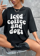 Load image into Gallery viewer, ICED COFFEE & DOGS | Black T-Shirt