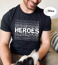 Load image into Gallery viewer, Underdog Heroes Stacked |Black Unisex T-Shirt