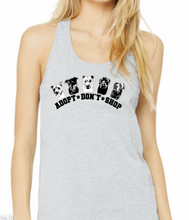 Load image into Gallery viewer, Adopt Don't Shop Racerback Tank -Grey
