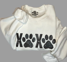 Load image into Gallery viewer, XOXO Paws (black) | White Unisex Crewneck