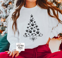 Load image into Gallery viewer, Happy Pawlidays Christmas Tree Sweater | White
