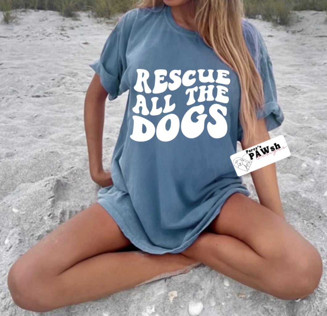 RESCUE ALL THE DOGS | Blue T-Shirt