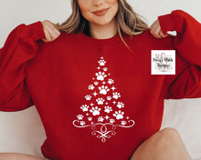 Load image into Gallery viewer, Happy Pawlidays Christmas Tree Sweater | Red
