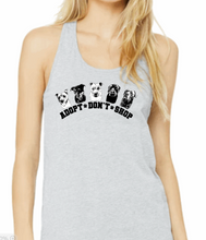 Load image into Gallery viewer, Adopt Don&#39;t Shop Racerback Tank -Grey
