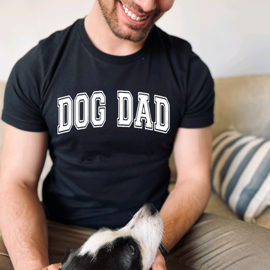 DOG DAD (Varsity) | Unisex T-Shirt (2 color options)